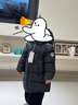 保姆鹅  【风墙】儿童羽绒服宝宝中长款护脸加厚外套保暖童装[NG2664] 炭黑 120 实拍图