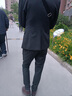 杰逊斯西服套装男韩版修身商务正装男士休闲西装外套新郎结婚礼服三件套 深灰色（西装+裤子） XL（125-140斤） 实拍图