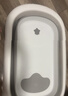 iuu婴儿洗澡盆 可折叠宝宝浴盆大号 洗澡神器躺托浴架新生儿童用品 【北欧灰】皇冠折叠浴盆-全套 材质：FAD食品级材质检测认证 实拍图