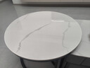 顶斧岩板茶几客厅家用现代轻奢简约2025新款椭圆茶桌茶台小户型茶几桌 黑架灰柜【100雪山白+70雪山白】 实拍图