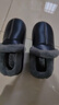 洁丽雅老人棉拖鞋女冬季室内家居防滑厚底包跟皮保暖妈妈老年棉鞋男全包 藏青 42-43 (适合41-42码) 实拍图