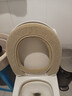 梦妮（MENGNI） 家用马桶坐垫四季通用坐便垫冬季加大马桶垫毛绒坐便器垫子加厚带提手坐便套 【浅灰+浅咖】2个装 常规款带提手30*10CM 实拍图