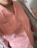 红豆居家睡衣女长袖纯棉春季透气翻领开衫女士睡衣家居服香橙粉165/88A 实拍图