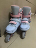 斯威（SWAY）轮滑鞋儿童专业溜冰鞋男女童初学者可调节直排轮成人滑冰旱冰鞋 蓝粉【全包壳+双芭扣】大礼包 M (适合6-12岁)日常鞋码32-36 实拍图