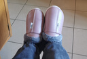 洁丽雅老人棉拖鞋女冬季室内家居防滑厚底包跟皮保暖妈妈老年棉鞋男全包 紫色 38-39 (适合37-38码) 实拍图
