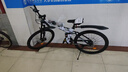 凤凰（Phoenix）折叠山地自行车男女成人学生青少年单车双减震碟刹轻便变速折叠车 黑白辐条轮/显档变速/三套全轴承 24速高配-26寸（身高160-185CM） 实拍图