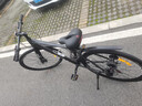 永久公路车自行车直把弯把山地车男女越野变速700C单车青少年竞速赛车 钢架 黑色 21速 燕把辐条轮 实拍图