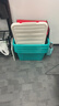 茶花塑料衣物收纳箱棉被整理箱58L 绿色 3个装 带轮 实拍图