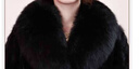 傲列100%水貂皮+狐狸大毛领裘皮大衣海宁水貂皮草外套女中长款皮草女 黑色 M（85-100斤） 实拍图