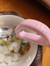 COOKSS儿童勺子元宝勺学吃饭316不锈钢叉勺弯头硅胶短柄训练辅食勺粉 实拍图