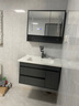 皇生金智能浴室柜陶瓷一体盆洗脸盆柜卫生间卫浴洗漱台简约洗手盆柜组合 轻奢灰+智能镜柜半+陶瓷盆 80cm 晒单实拍图