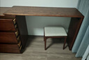 源氏木语卧室斗柜梳妆台电脑桌一体转角化妆台日式化妆桌胡桃色柜凳 实拍图