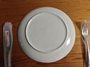 斯凯绨（Sky Top）陶瓷盘子骨瓷西餐盘大号牛排盘饺子盘家用酒店纯白10英寸月光形 实拍图