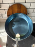 章丘铁锅手工小平底辅食锅煎锅烤肉锅煎蛋锅无涂层物理不粘锅炒锅平底锅 烤蓝木把 24cm 实拍图