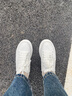 H8小白鞋2025新款秋季百搭莆田鞋子情侣男女内增高厚底休闲运动板鞋 白色-黑皮尾（礼盒装） 37 女码 实拍图