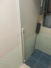 东鹏一字型淋浴房玻璃隔断奶油风白色家用浴室隔断卫生间干湿分离浴屏 1.3-1.39高2米带缓冲|一固一活 实拍图
