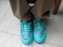 李宁热儿童跑鞋男2026春秋新款童鞋轻便透气运动鞋大童男孩皮面运动鞋 l812-1加绒冰蓝 35 实拍图