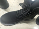 井迈牛皮马丁靴男高帮皮鞋男靴中帮工装靴秋冬季加绒增高黑色机车靴子 黑色高帮哑光【四季款】 42 码（=运动鞋43） 实拍图