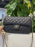 HR赫莲娜女包时尚斜挎包小香风经典百搭菱格链条包单肩包包生日礼物 黑色【大号】 实拍图