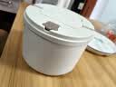 泡面碗宿舍学生带盖可沥水泡面神器不锈钢食堂打饭饭碗保温大容量 【奶白】+餐具 1600ml 实拍图
