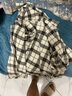 优衣库男女装法兰绒格子衬衫长袖衬衣薄外套481225 480770 481225/30浅米色 S 实拍图