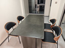 优蒂斯国补意式简约现代黑色岩板餐桌椅组合长方形桌子复古小户型饭桌 餐桌+4伊姆斯椅 1.6米 实拍图