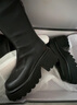 达芙妮厚底V口长筒靴女2025秋冬爆款靴子女显瘦百搭骑士靴秋冬通勤穿搭 黑色 37 实拍图