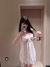 雪茜曼性感吊带睡裙女网纱女士睡衣含T裤碎花纯欲甜美诱惑薄纱情趣睡衣 实拍图