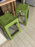 茶花（CHAHUA）塑料凳子时尚创意椅凳加厚方凳弧形塑料条纹高凳可叠加 【绿色】条纹高凳 46.6cm 【2个装】 实拍图