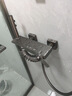 九牧简易淋浴增压花洒套装枪灰色小户型浴室极简分体无顶喷带喷枪 枪灰 A款（恒温款）方形花洒 实拍图