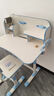 optalent儿童学习桌椅套装可升降书桌写字台小孩桌子写字桌学生书桌课桌椅 75*49升降粉+矫姿宝+台灯4-18岁 实拍图