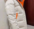 鸭鸭童装儿童羽绒服休闲宽松新款男女童中长款连帽免洗外套 白橙色 130 实拍图