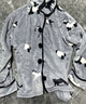 野兽派家居（tbh）熊猫嘭嘭法兰绒家居服套装可外穿秋冬长袖情侣睡衣礼物 熊猫嘭嘭法兰绒家居服 黑白朋友 S 实拍图