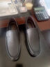 红蜻蜓休闲鞋男秋冬透气软底商务一脚蹬男士休闲鞋皮鞋WTA7423黑色40 实拍图