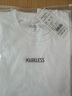 MARKLESS【安心品质】纯棉亲肤T恤男士纯色短袖打底衫5630 云峰白 XL 实拍图