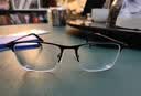 依视路（ESSILOR） 钻晶系列高清耐磨防蓝光近视薄镜片配度数眼镜架男女镜框 金属-半框-2012BK-黑色 镜框+依视路膜御防蓝光1.60现片 实拍图