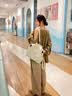 素织锦高颜值女士双肩包女2026新款情人节书包轻便旅行背包时尚包包女包 韩系磁扣双肩包【米白色】 实拍图