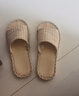 回力拖鞋男女款亚麻凉拖情侣居家休闲轻盈透气吸汗厚底耐磨地板拖 经典网格款HL1036浅咖色36码一37码 实拍图