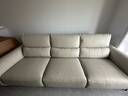 顾家家居（KUKA）京东家具时光岛复古风牛皮沙发【柔空白】三人位双电动 2.81m 实拍图