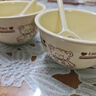 【超级爆品】陶瓷碗高颜值饭碗加厚碗勺套装可爱卡通碗盘餐具套装 幸运熊 两碗两勺 实拍图