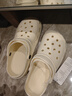 名创优品（MINISO）洞洞鞋男女夏季外穿沙滩凉鞋防滑厚底踩屎感包头凉拖鞋白色38-39 实拍图