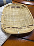 竹编圆簸箕小号点心盘糖果零食瓜子盘创意家用圆盘迷你手工竹制品 红边竹编长方形中号28*20cm 实拍图