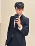 罗蒙2026秋冬季男士休闲西服男韩版修身商务休闲小西装英伦风上衣外套 10131/717黑色【春秋常规单扣】 XL 实拍图