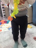 松山棉店【小暖羊】儿童保暖秋裤羊毛打底棉裤加厚加绒男女内穿打底裤校服 中厚暖320-深蓝条纹（-5~5°C） 100 cm 10-20KG 实拍图