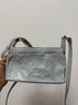 CHARLES&KEITH褶皱油蜡皮斜挎小方包手提包腋下包女士生日礼物CK2-80160183 Grey灰色 S 实拍图