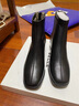 百丽（Belle）羊皮优雅短筒时装靴女冬季商场款显瘦舒适短靴3LI40DD4 黑色-绒里 36 (230mm) 实拍图