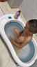 十月结晶婴儿洗澡盆新生儿大号可折叠智能感温格洛里蓝浴盆浴网浴垫3件套 实拍图