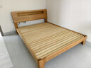 源氏木语全实木床北欧风小户型卧室家具橡木床现代简约主卧1.5m1.8m双人床 原木色低铺夜光床斜靠版【橡木】 1500mm*2000mm  框架结构 实拍图
