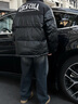 可口可乐（Coca-Cola） 棉衣男款PU皮拼接立领加厚棉袄外套冬季棉服潮流男装 黑色 M 实拍图