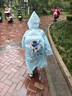牧萌儿童雨衣带书包位男童女童加长全身学生雨披 蓝太空人拉链款 2XL 实拍图